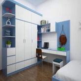 Trueliving 5 Door Sliding Brown wardrobes Laminated Finish & PU Finish with Drawers 8Ft *2Ft *9Ft -2438.4MM X 609MM X 2743.2MM)